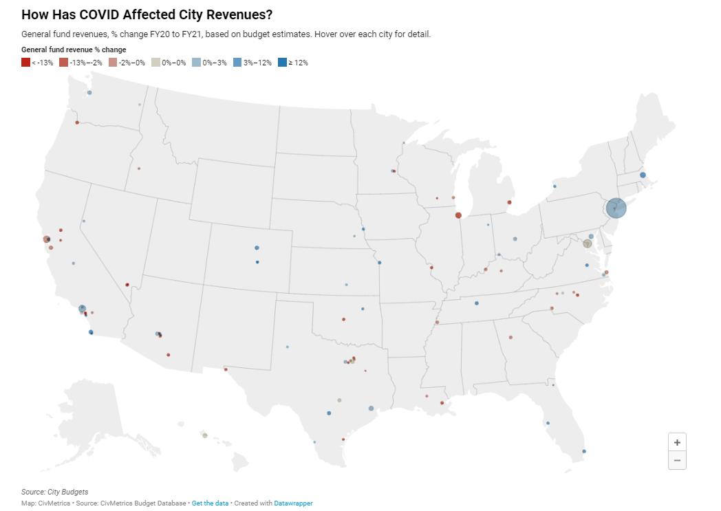 COVID City Revenue Impact Map – Actuarial News